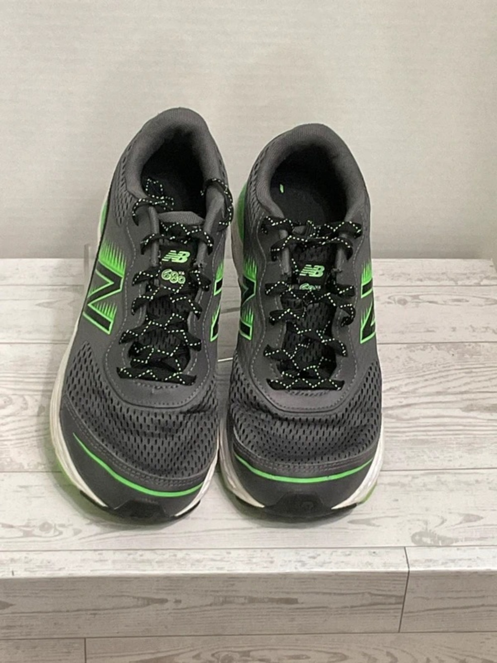 New Balance Kids Gray Sneakers with Neon Green Accents